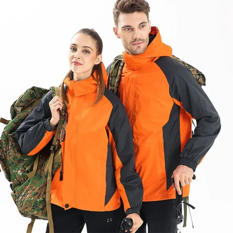 Spring Autumn Thin Waterproof Hiking Jacket for Men Breathable Hooded Windproof Windbreaker Outdoor Hiking Fishing Hunting Coat