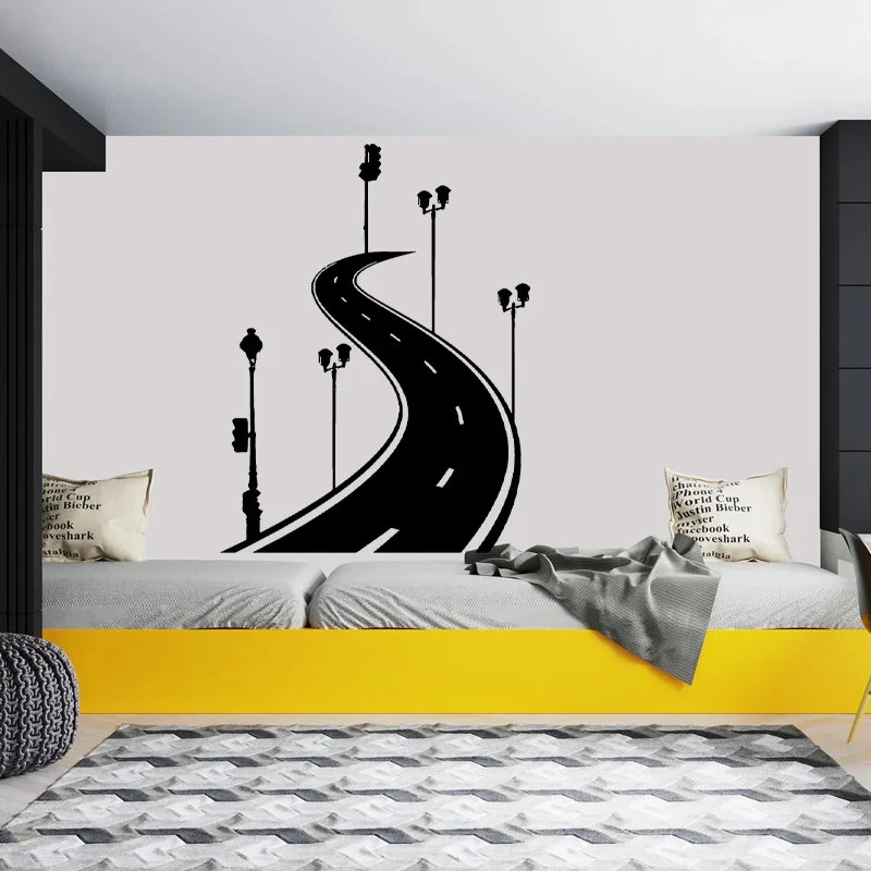 แผนที่ไฟยางTrackแผนที่ป้ายสติกเกอร์ไวนิลArt Home Decorห้องนั่งเล่นห้องนอนเด็กเนอสเซอรี่Decalsภาพจิตรกรรมฝาผนังa688