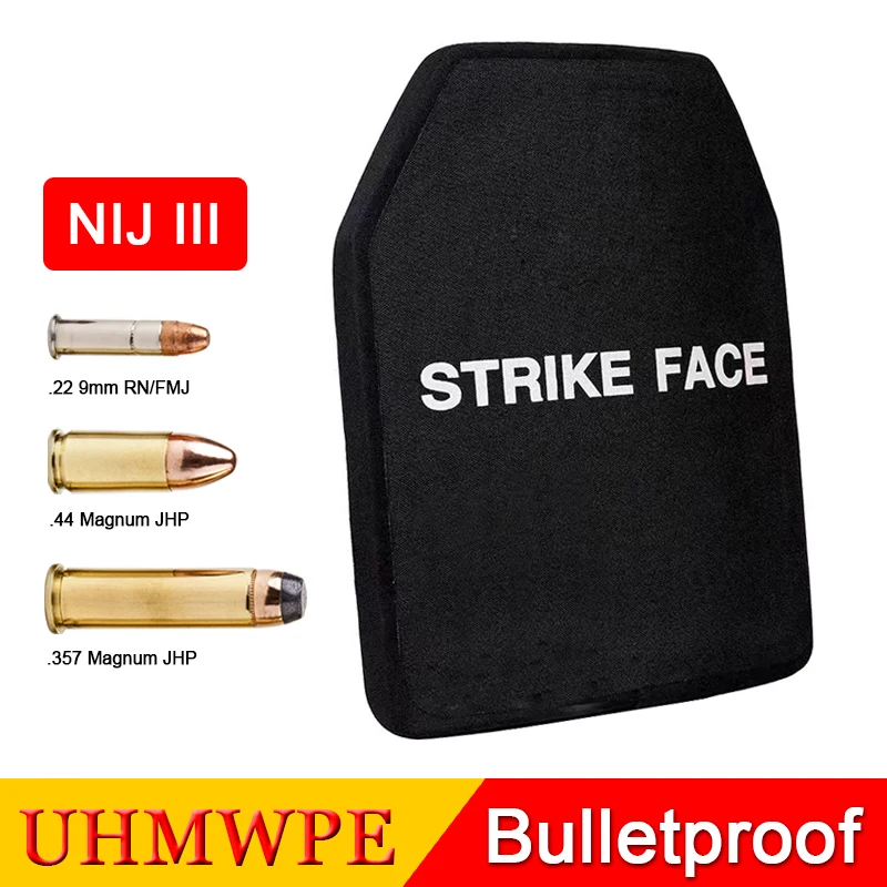 Bulletproof Vest Insert 10X12 Inch NIJ III Independent Pure PE Light Weight Anti AK47 MSC 7.62mm Bulletproof Plate