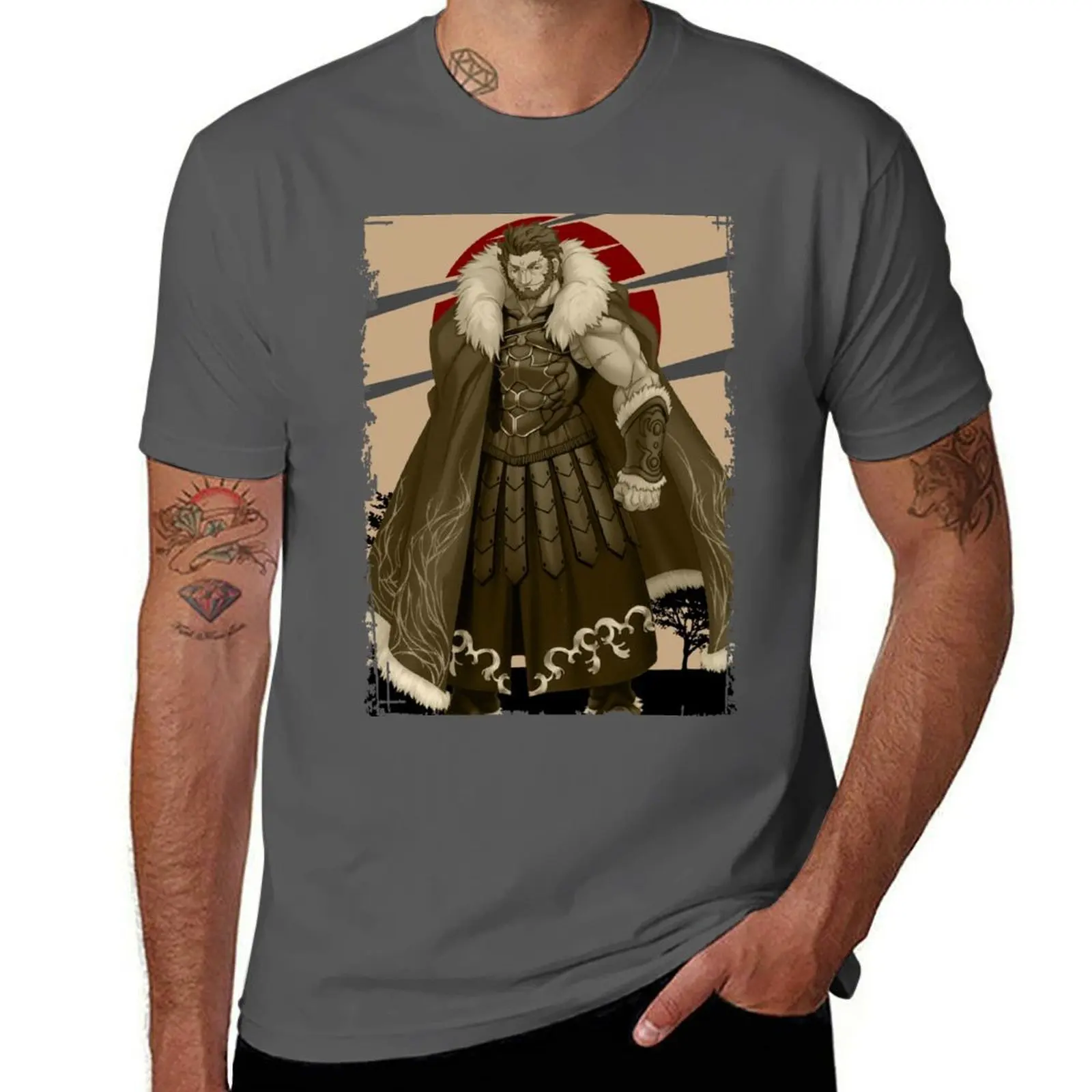 

Fate/Zero Landscape Rider Feito Design Zero Fate Retro Iskandar Zero T-Shirt Trendy Casual Short Sleeve Shirt