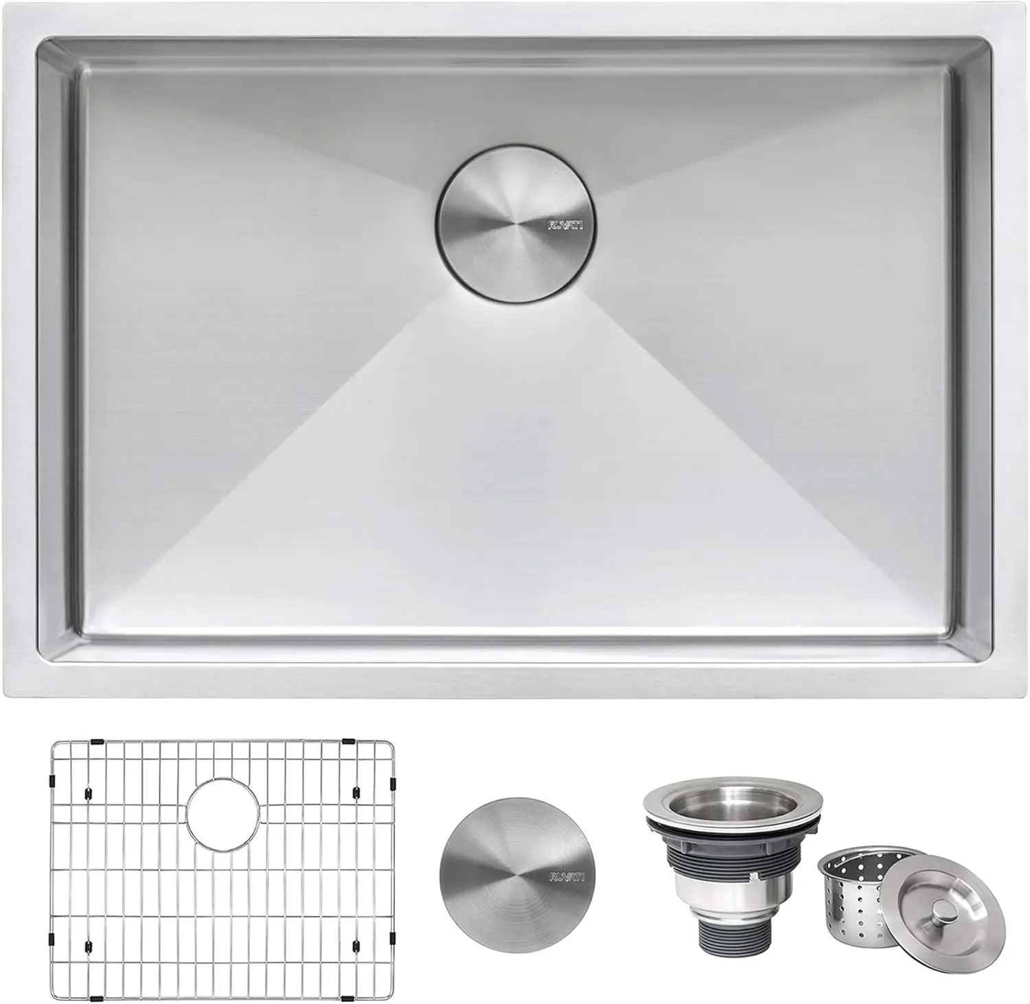 

Ruvati 27-inch Undermount 16 Gauge Rounded Corner Stainless Steel Kitchen Sink Single Bowl - RVH7127