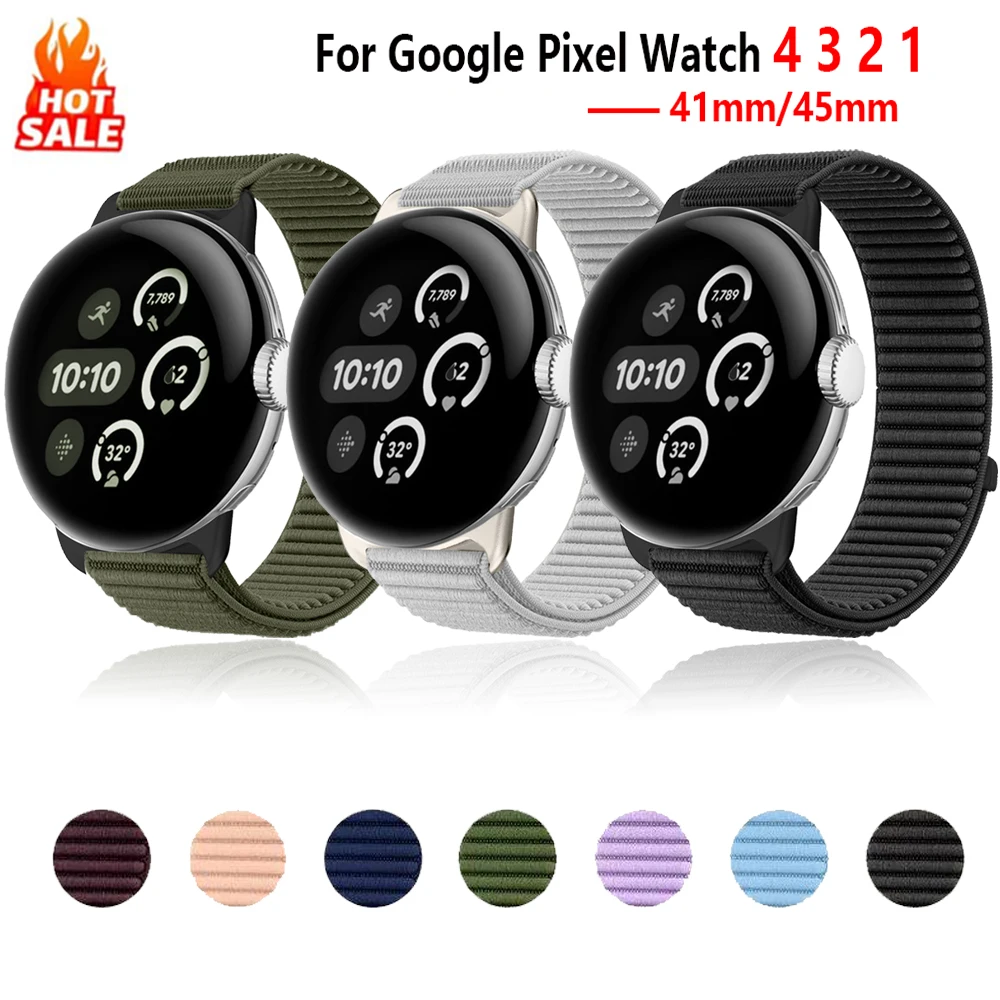 Strap for Google Pixel Watch 4 3 2 1 45mm 41mm Sports nylon Replacement Bracelet correa Google Pixel Watch 4 3 41/45mm Watchband