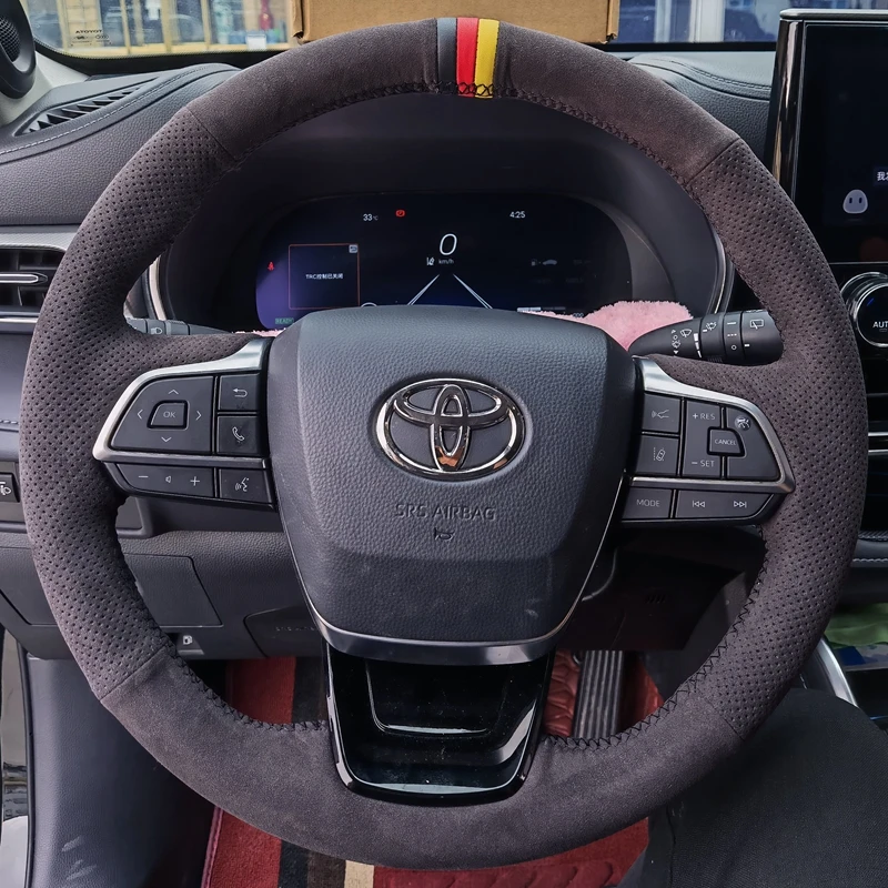 

Оплетка на руль автомобиля под заказ, мягкая замша 100%, подходит для Toyota Sienna 2021 2022 Highlander 2020-2022 Highlander Hybrid