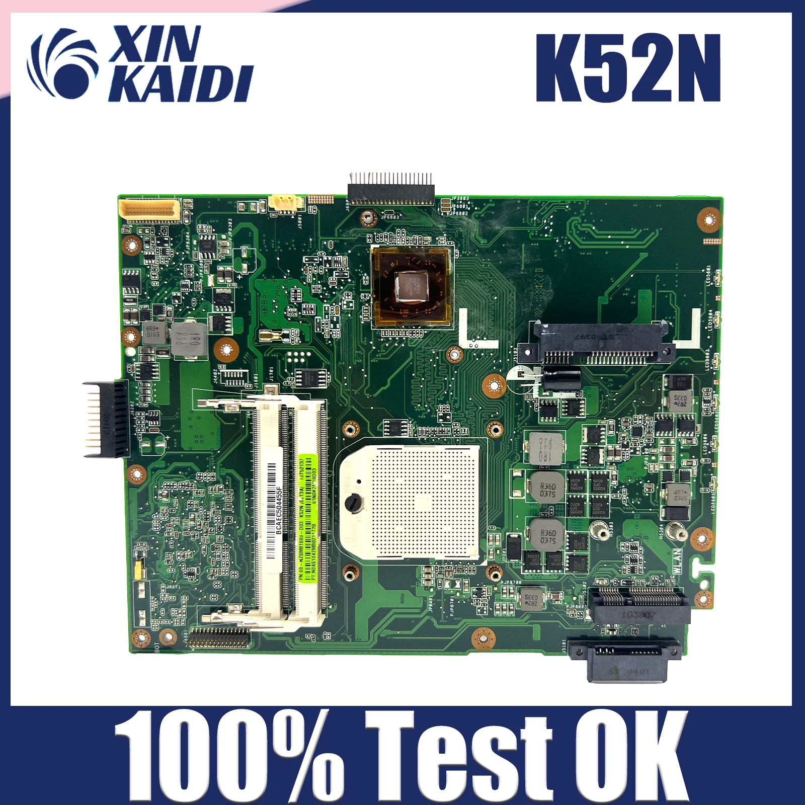 

For ASUS K52N X52N A52N Motherboard Mainboard 60-NZSMB1000 REV 2.1 100% Works Perfectly