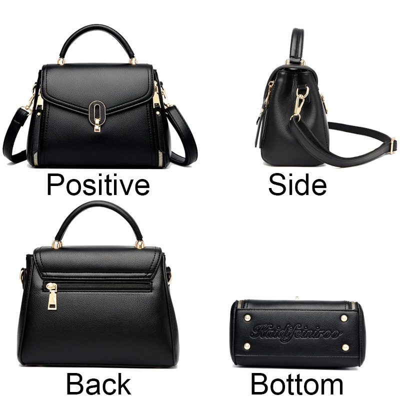 Fashion Multiple Pockets Soft Leather Bag High Quality Bottom Rivet Handbag Luxury Designer Crossbody Shoulder Bag For Women Sac