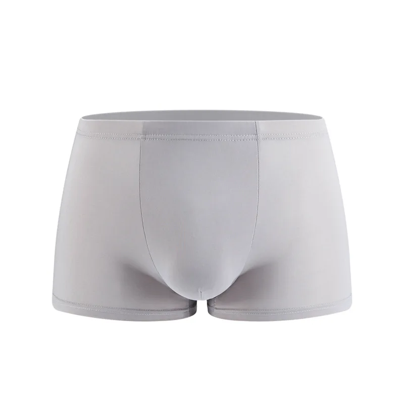 Ice Silk Seamless Mens Underwear Panties Boxer Shorts Men's Mid Waist Breathable Boxers For Men Pants Pure Color Transparent 4XL