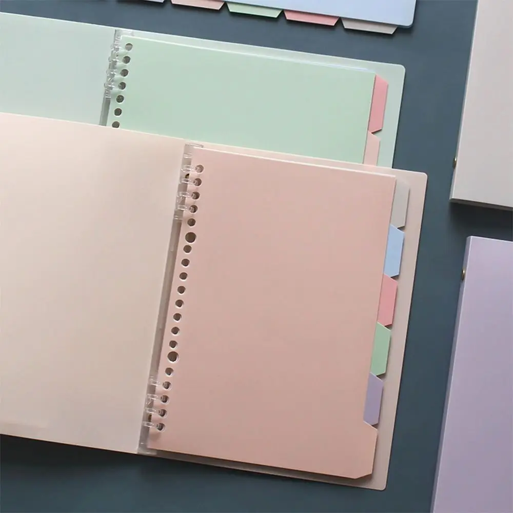 Soft A5 Binder Notebook Pastel Color Refillable A5 Notepad with Pastel Index Divider Removable A5 Filling Paper Calendar