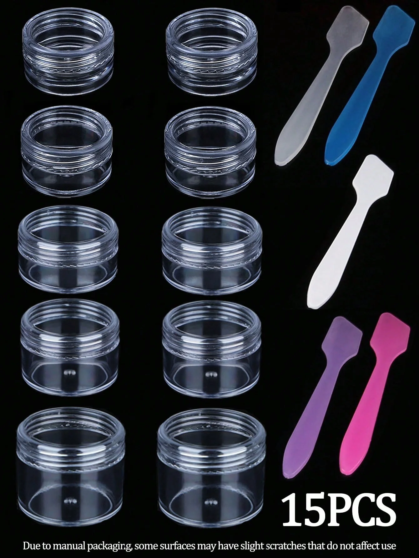 15 قطعة من حاويات SmalTiravel، 3/5/10/5/20 جرام عينة مع 5 قطع صغيرة من أجل مكياج الهدايا وكريمات الوجه المرطب لوتي