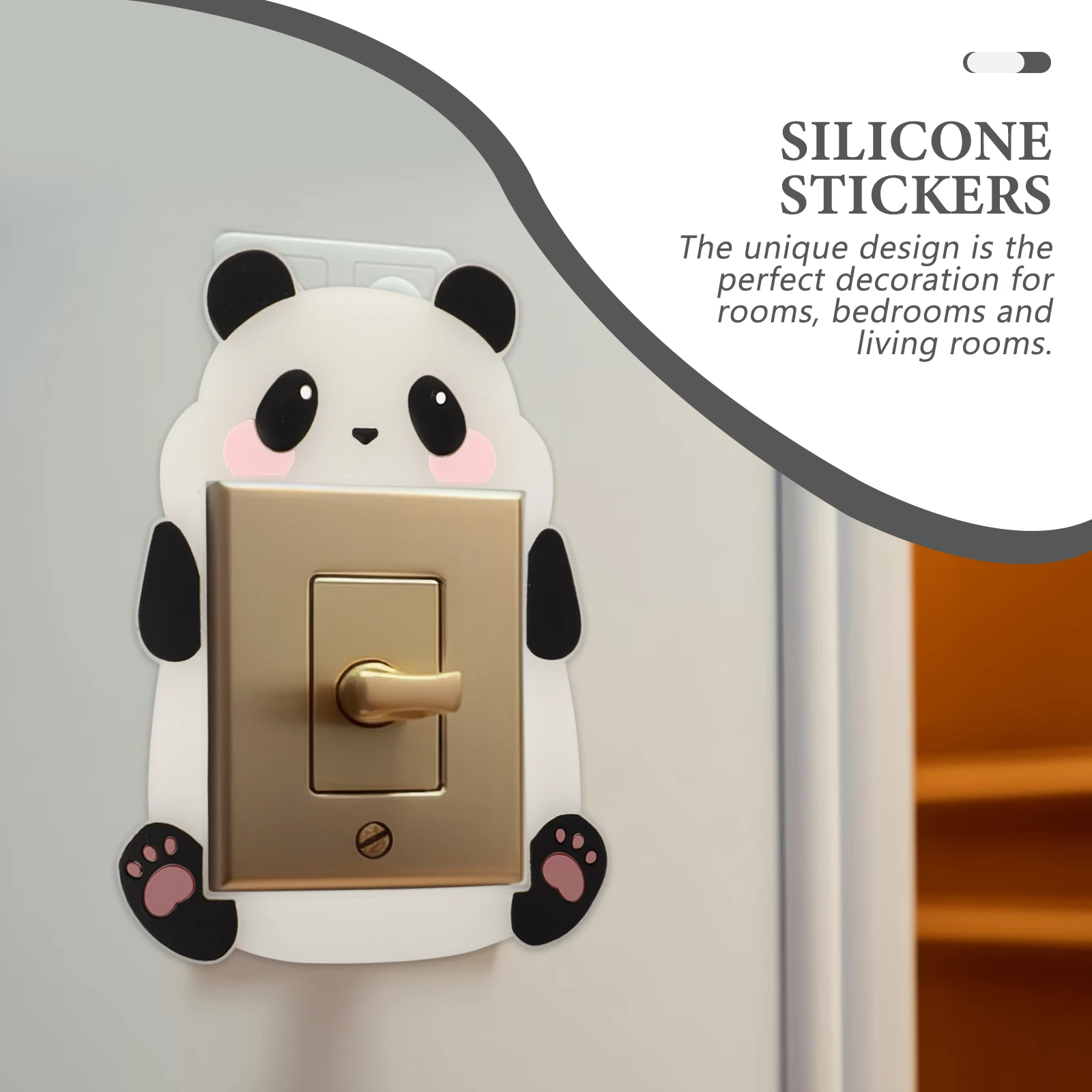 

Switch Sticker Light Decals Creative Silicone Decor Panda Wall Art Cover Outlet Labels Bedroom Decorative Stickers