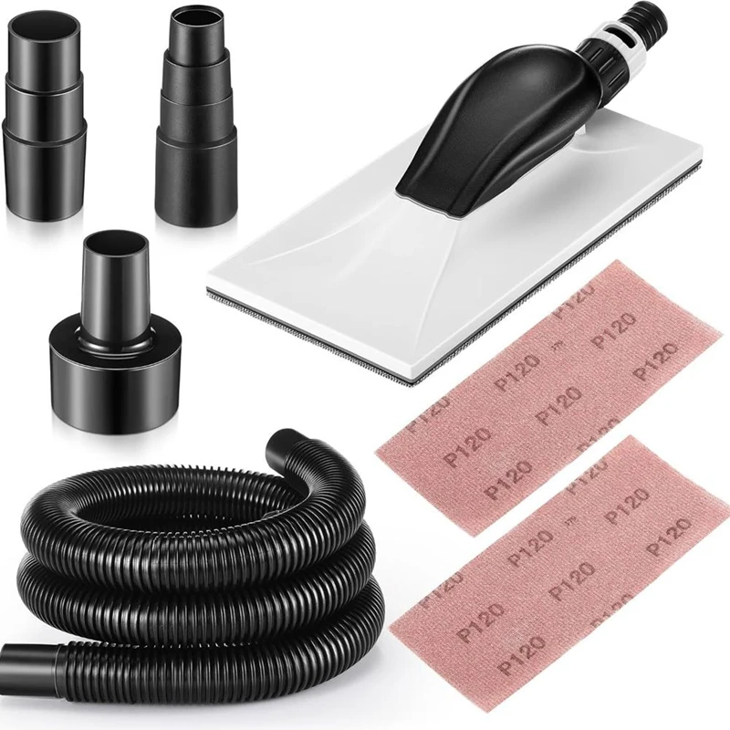 Drywall Dust F Reehand Sander,6Ft Hose And Coupling Adapters Fits Most Wet/Dry Hose Size For Sanding Indoor Without Dust