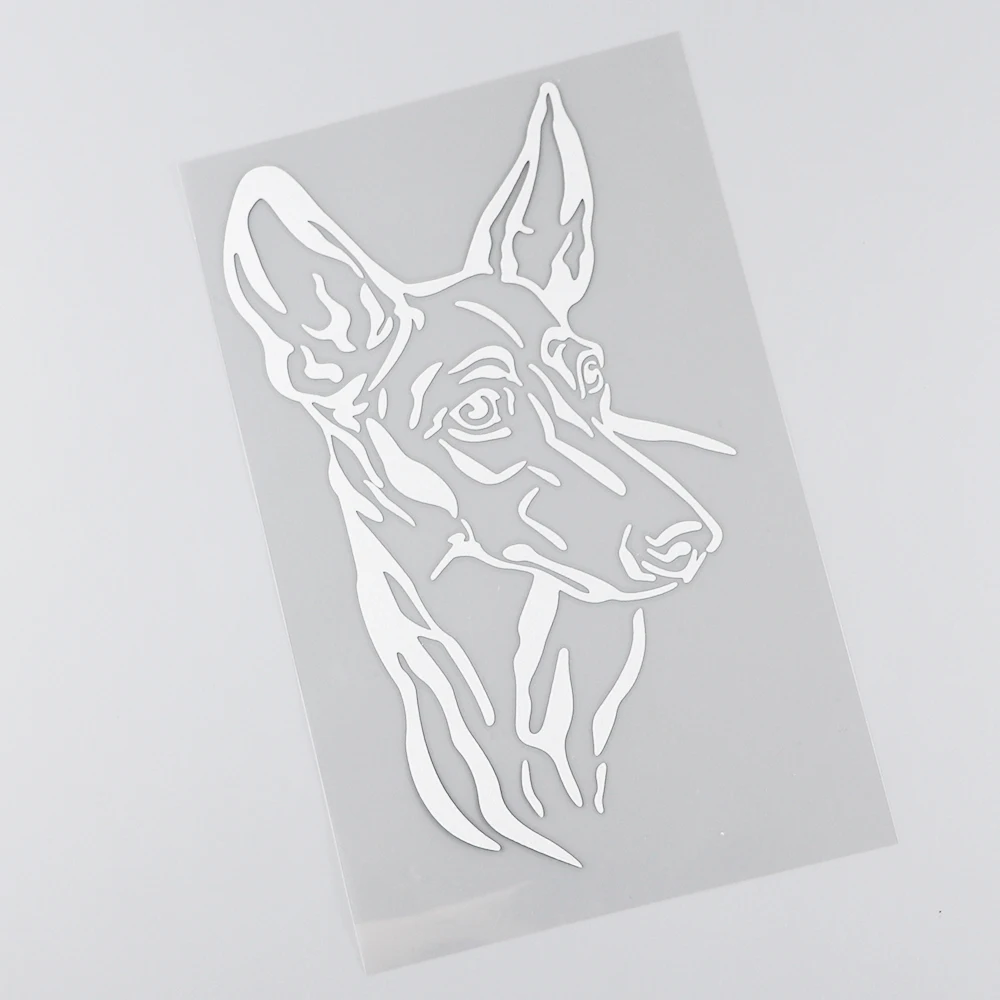 YJZT Cute Brave Doberman Dog Dog Decal Car Sticker Black/Silver Motorcycle Vinyl 10C-0187