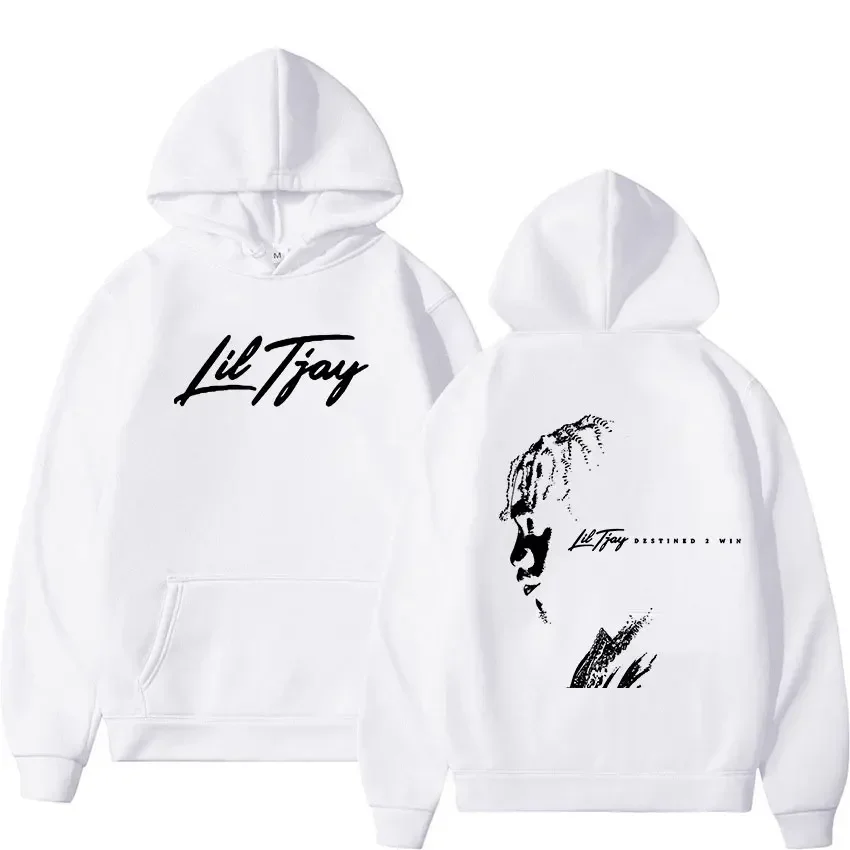 Sudadera con capucha gráfica de rapero Lil Tjay para hombres y mujeres, sudaderas con Álbum de Música de Destined 2 Win, Hip Hop, ropa de calle Harajuku Y2K, moda