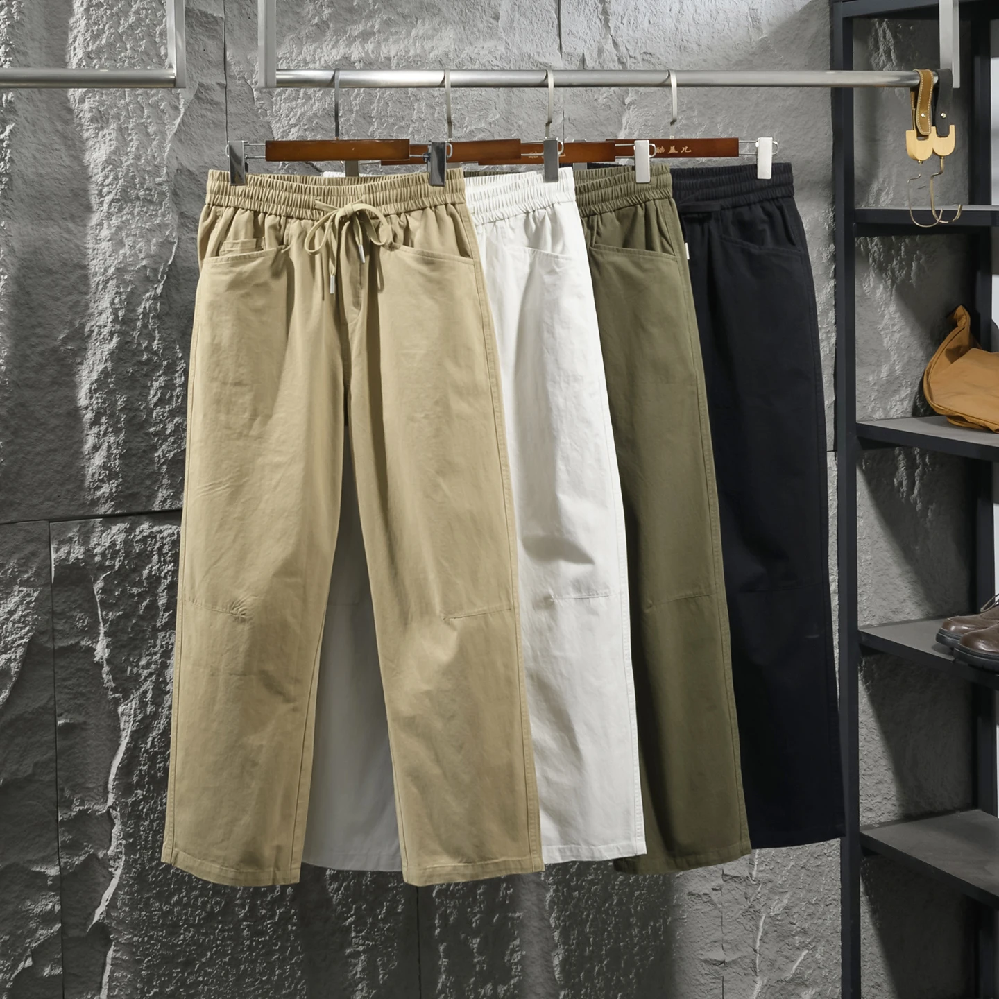American Style 3D Knife Pants! 100% Pure Cotton Washed Spring Summer Men's Outdoor Comfortable Loose Straight Casual Pants