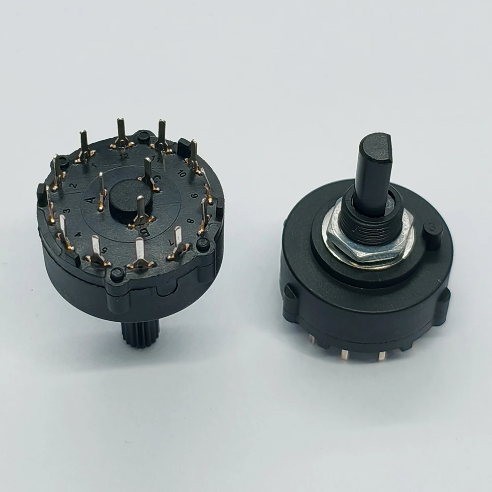 2 Stück SR26 1 2 3 4 Pol 3 4 6 12 Position Wählbarer Bandgetriebe-Drehkanalwahlschalter, Grifflänge 15 / 20 mm – Detail 5
