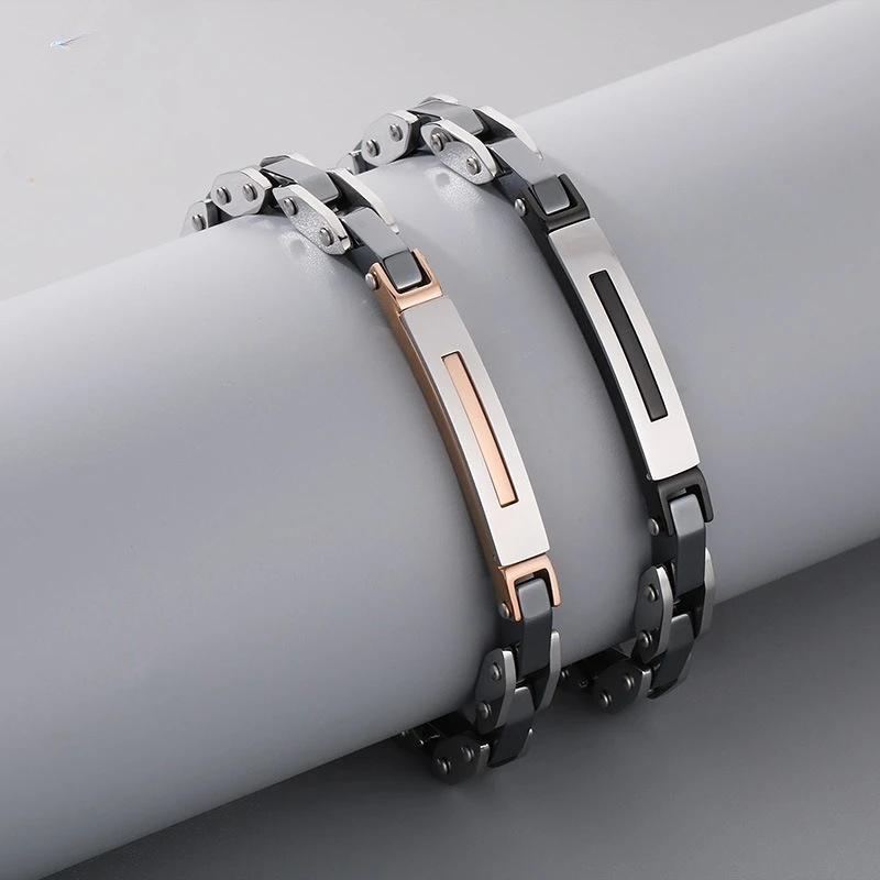 

Stainless Steel Double Layer Thick Bracelet for Men Punk Colorful Chain Byzantine Charm Necklace Motorcycle Party Jewelry