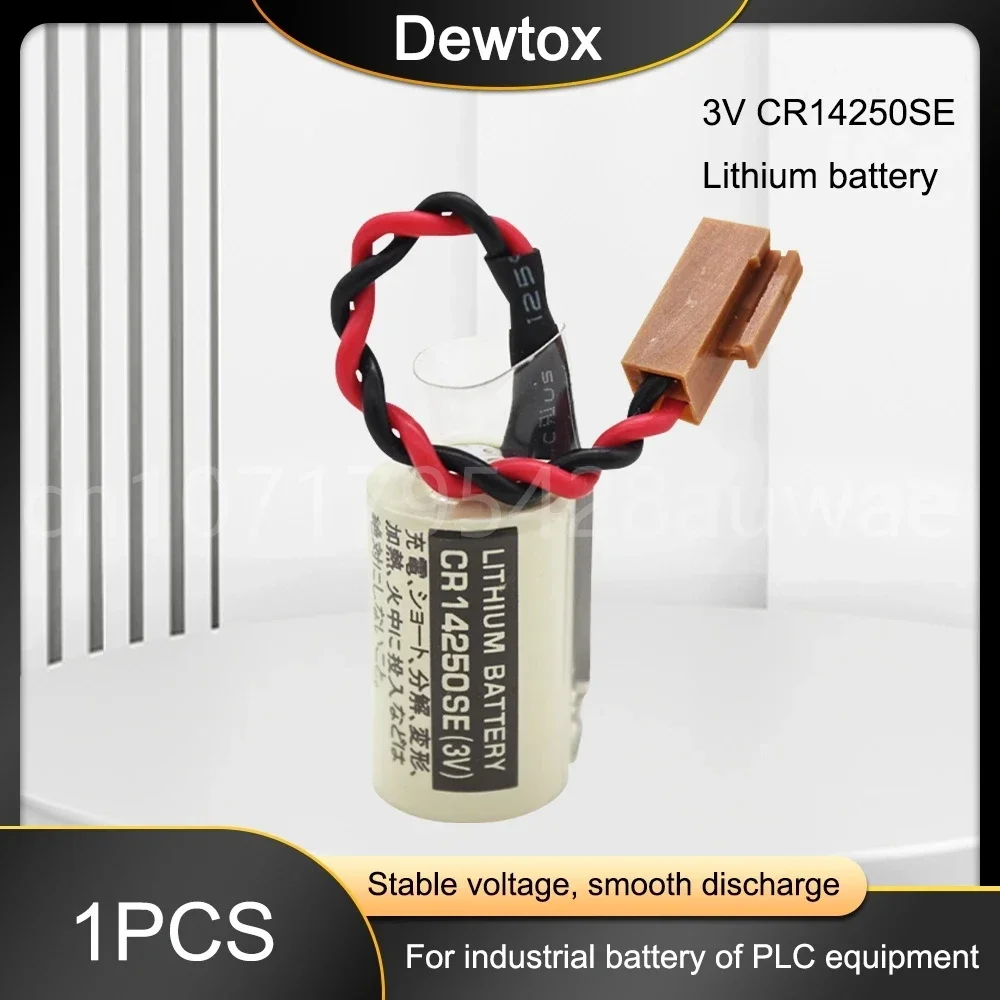 1PCS Orignal 3V 1000mAh CR14250SE CR14250 CNC PLC Lithium Battery with Brown Plug Instrument Equipment Industrial Control
