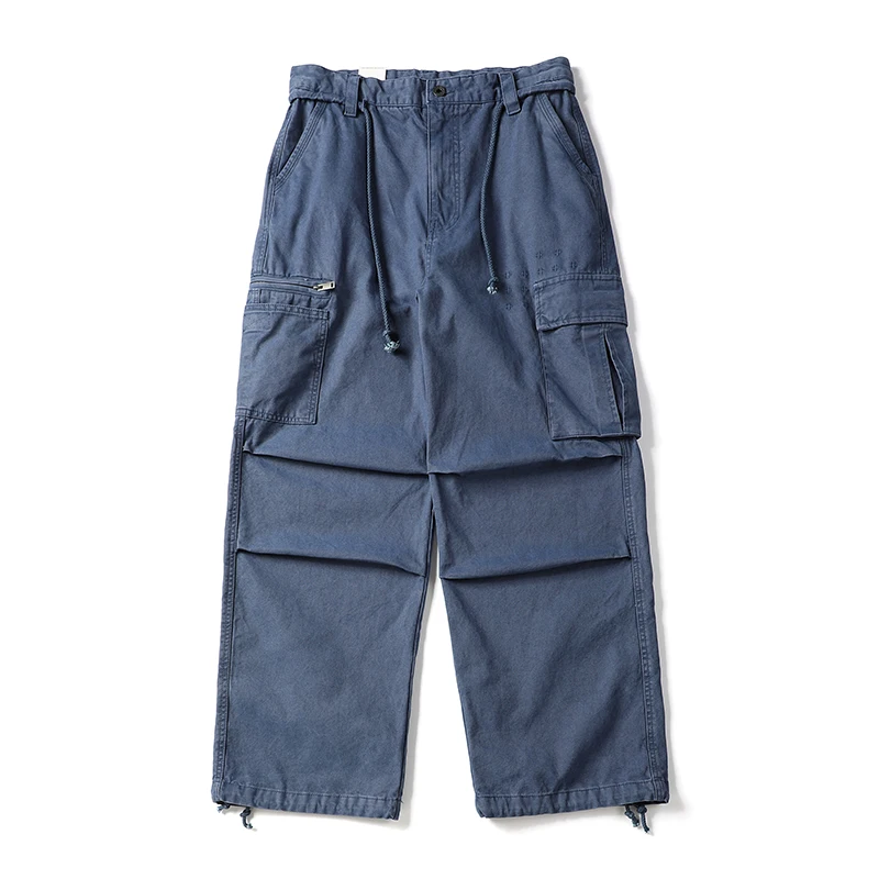 

American Vintage Washed-Distressed Cargo Pants Men's Brand Loose Straight/Wide-Leg Trousers 2025 Autumn/Winter Trendy Casual