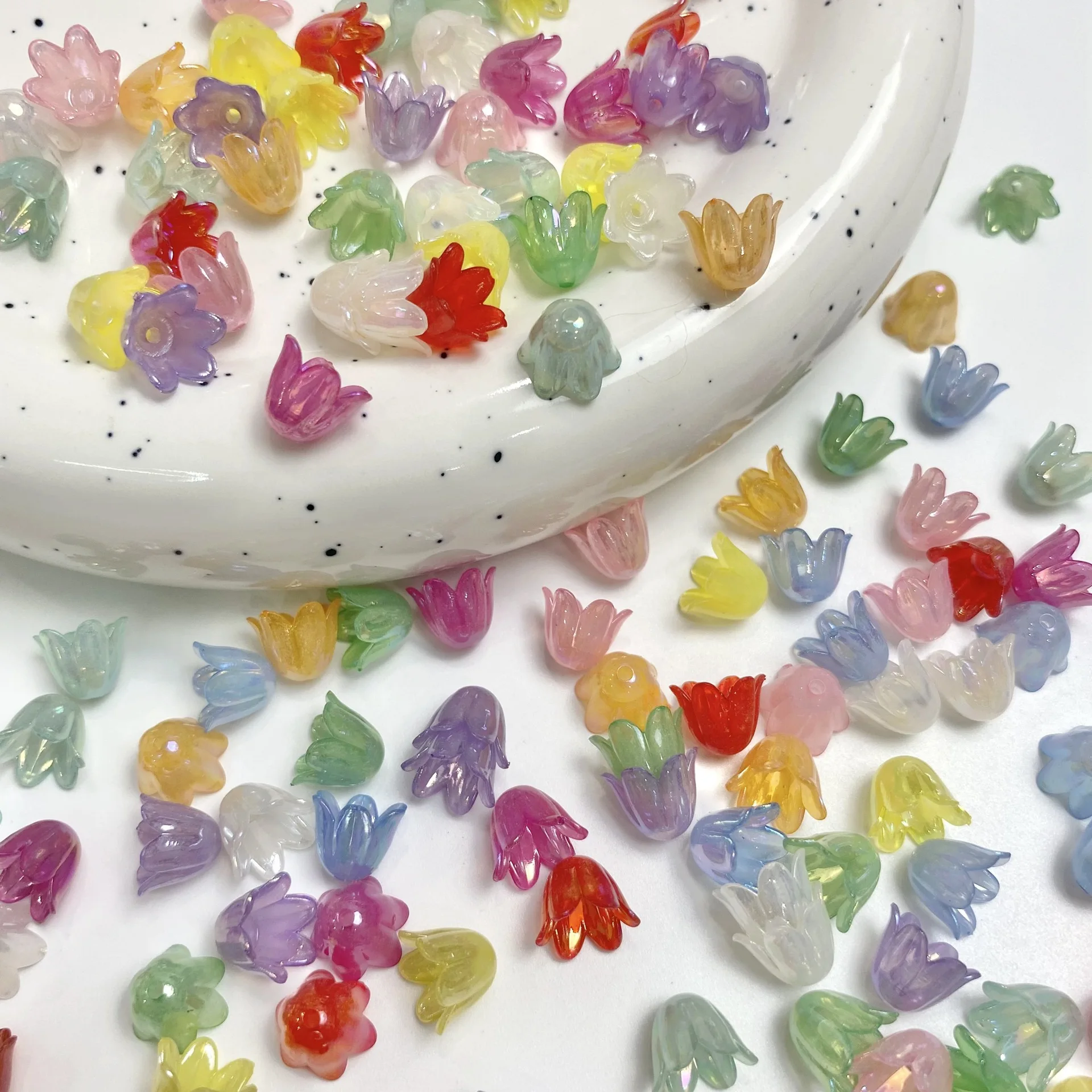 30/50/100 Stück, 9*10mm, AB-Beschichtung, Maiglöckchen, Kranz, DIY, lose Perlen, Schmuckzubehör, Schmuckherstellungszubehör – Detail 4