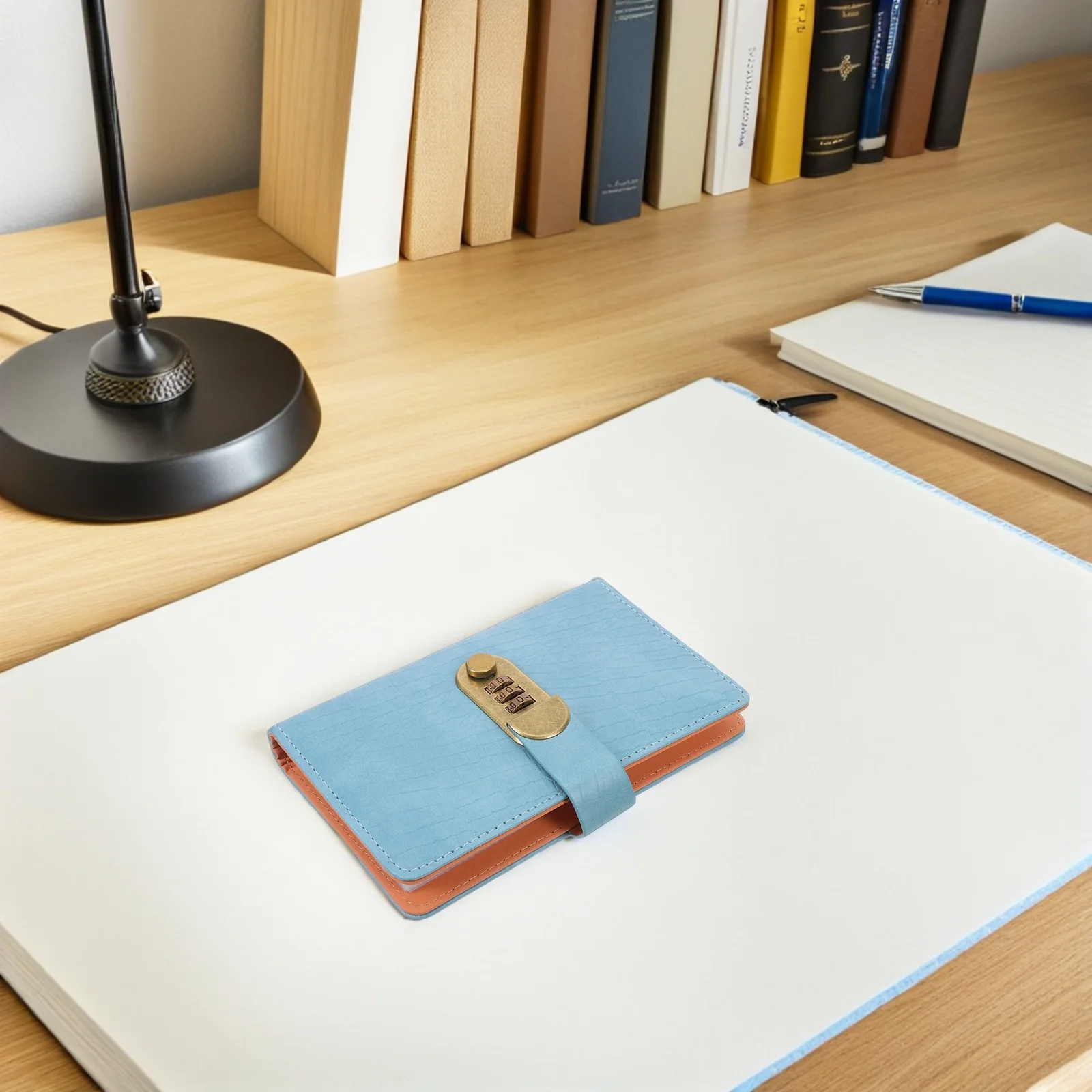 

Lockable Password Notebook 6.88x4.32in Portable Combination Lock Money Book Secure Storage for Personal Finance Office Desktop