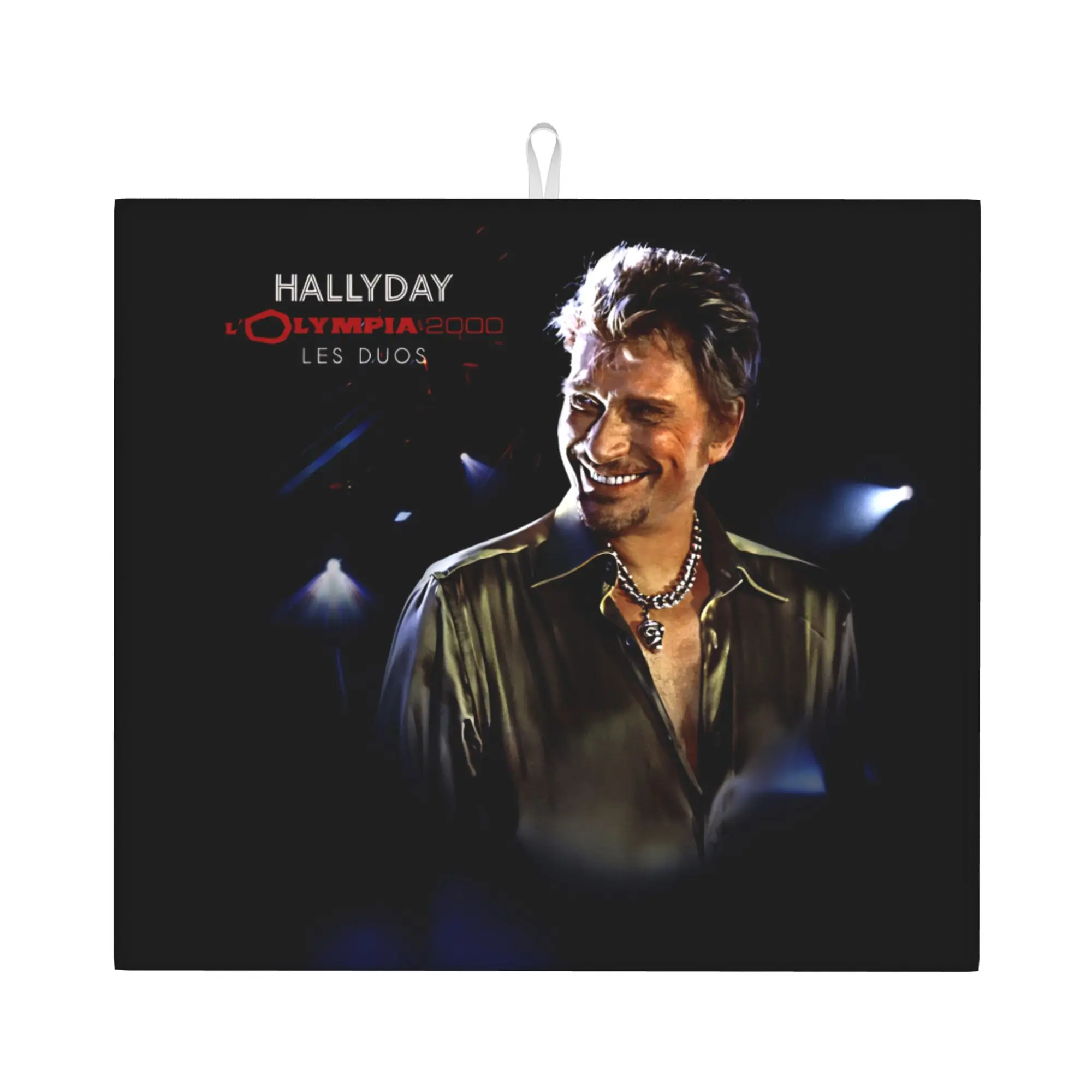 Johnny Hallyday French France Singer Non Slip Kitchen Counter Protector Mat Barware Tableware Reusable Drying Mat For Kitchen