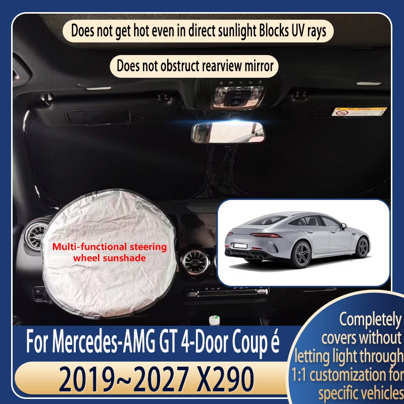 

Солнцезащитный козырек на руль для Mercedes-AMG GT 4-дверное купе 2019-2027: 26 летних охлаждающих аксессуаров, солнцезащитный экран на лобовое стекло