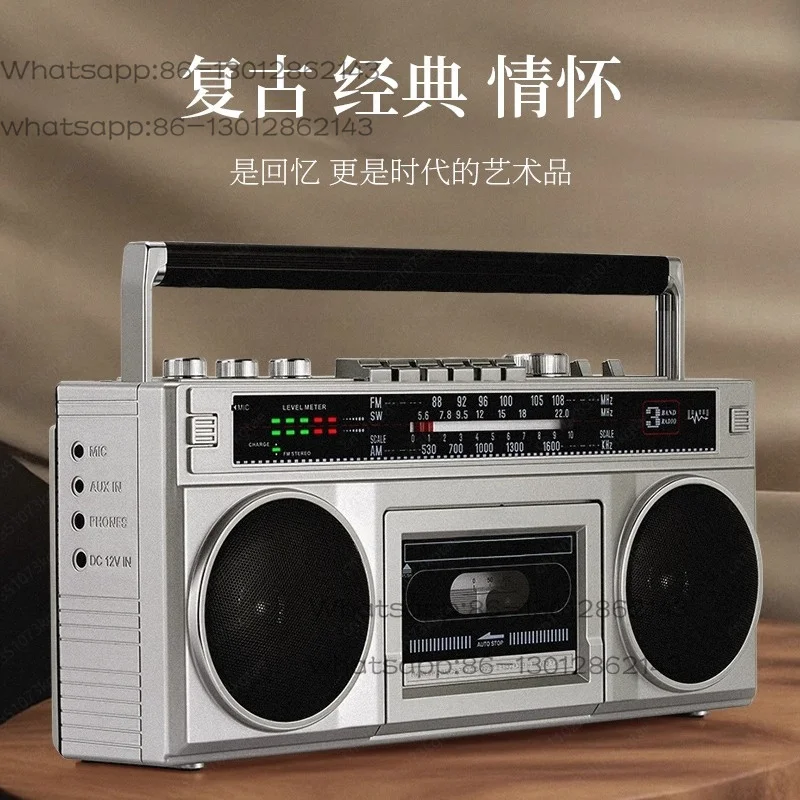 2026  NEW  Vintage Tape Player Recorder Vintage 80s Radio Recorder Multi-Function Two-Channel Cassette Player