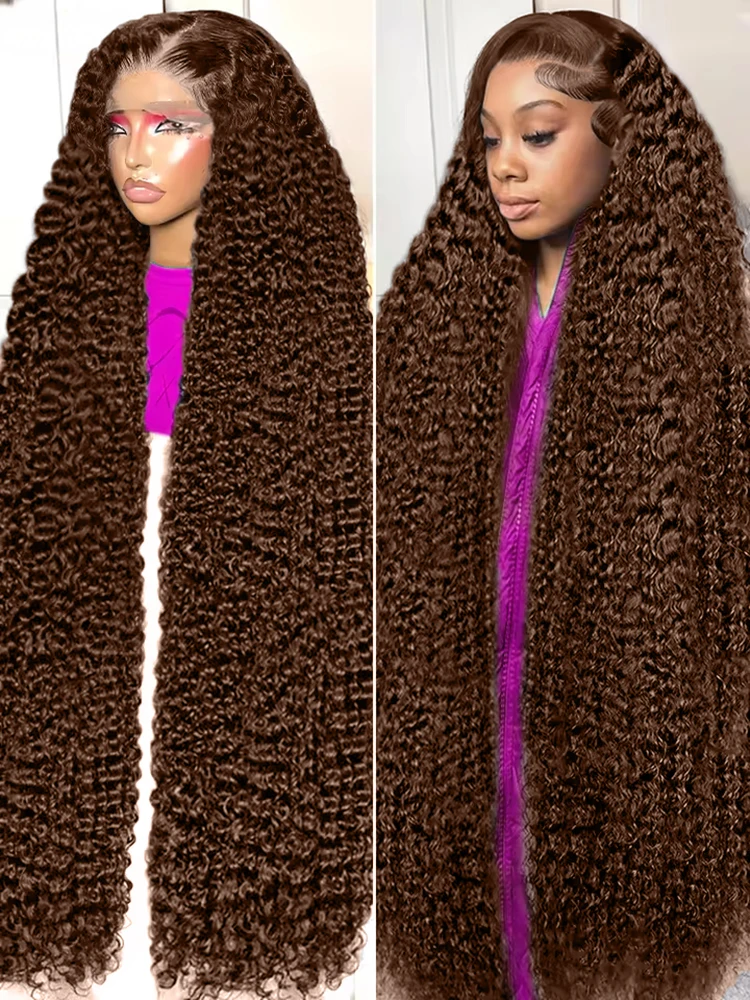 

Chocolate Brown Curly Wig 13x6 13x4 HD Human Hair Wig For Women Ready To Go Glueless Wig 7x5 Lace Frontal Deep Wave Wigs Pre Cut