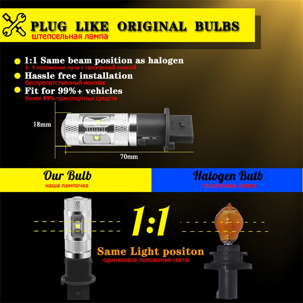 Gtinthebox High Power Xenon White PH16W Car LED Bulbs For Audi BMW VOLVO etc Backup Reverse Lights Front Turn Signal Lights DRL - view 5