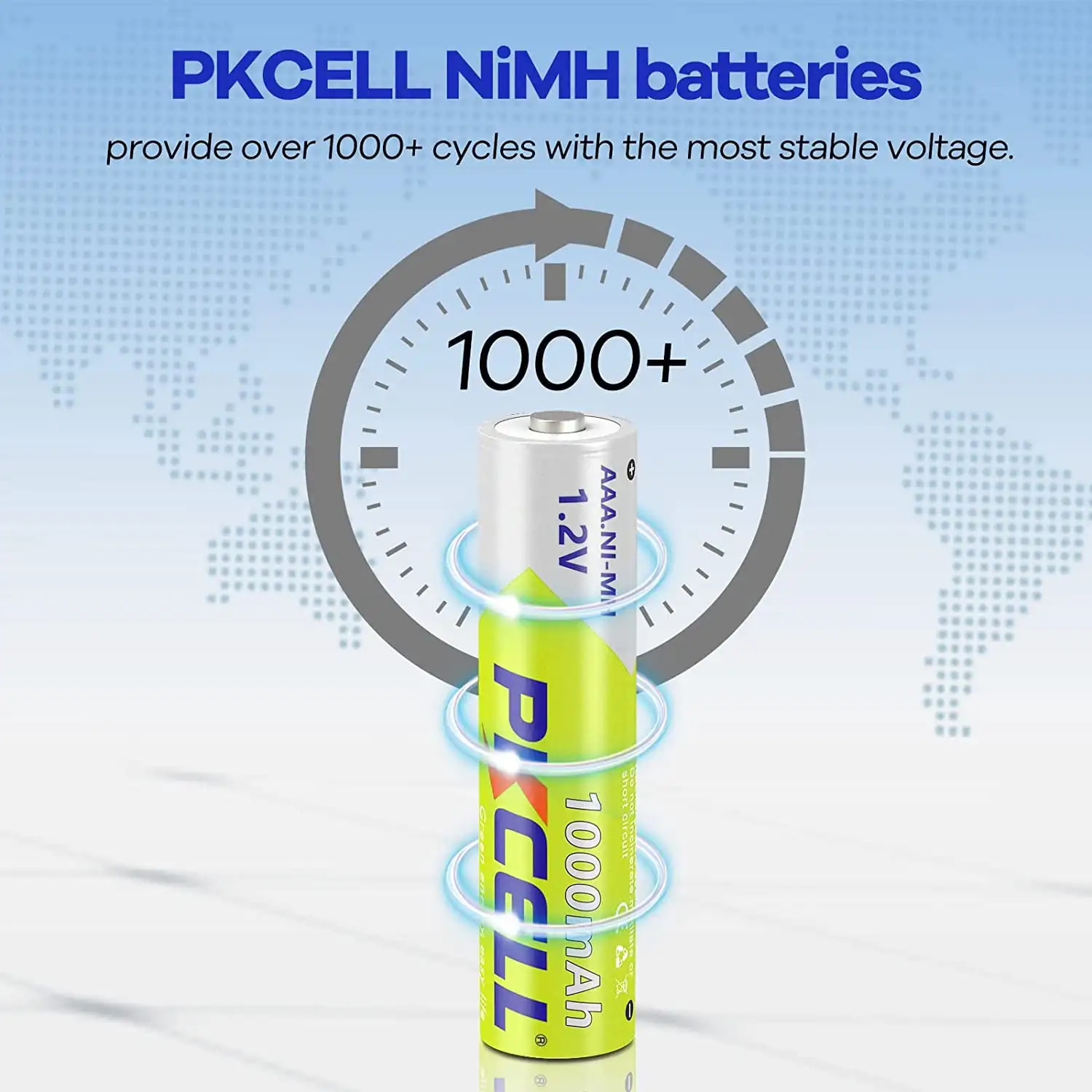 PKCELL – piles rechargeables AAA 3A, 12 pièces, 1.2V, 1000MAH, NIMH, 3 pièces/support pour piles AAA/AA