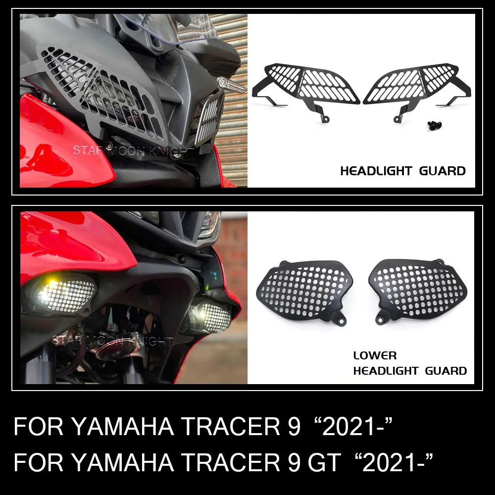 

Upper Aluminum Headlight Guard For Yamaha Tracer9 Tracer 9 GT 9GT Tracer9gt 2021 ABS plastic Lower Head light Protector Grille