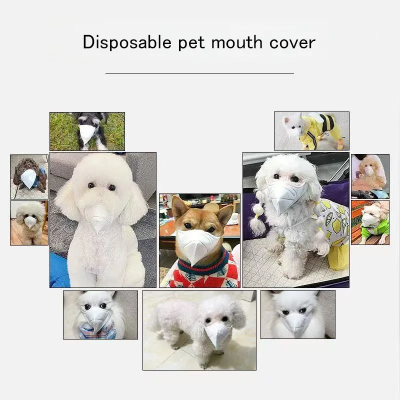 

﻿ KN95 Level Disposable 3D Pet Mask for Small Medium Large Dogs with Safety Buckle Puppy Dog Accessories