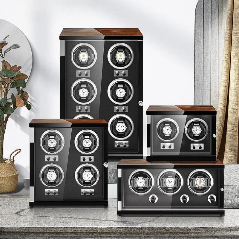 

Luxury Automatic Watch Winder Safe Box with Mabuchi Motor LCD Touch Screen and Wooden Watch Accessories Boxes Remote Control