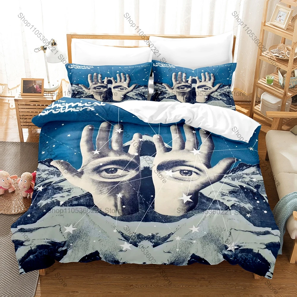 Multi Size T-The Chemical Brothers Graphic Print Duvet Cover Set 1 Duvet Cover + 2 Pillowcases Decor Bed Sheet