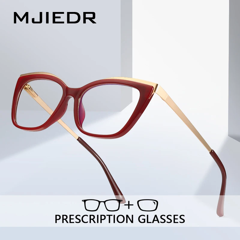 

MJIEDR Fashion Cateye Progressive Prescription Eyewear High-quality Metal Butterfly Myopia Glasses Woman Optical Eyeglasses