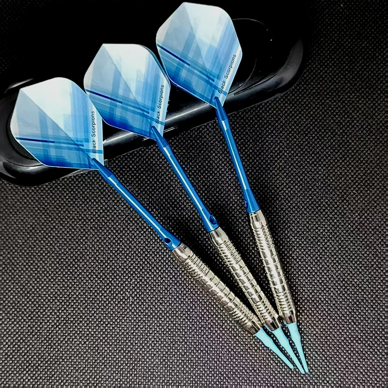 

18g Soft Tip Darts Set with Case Blue Professional Dart Flights Shafts for Electronic Dartboard Indoor Sports Game Gift