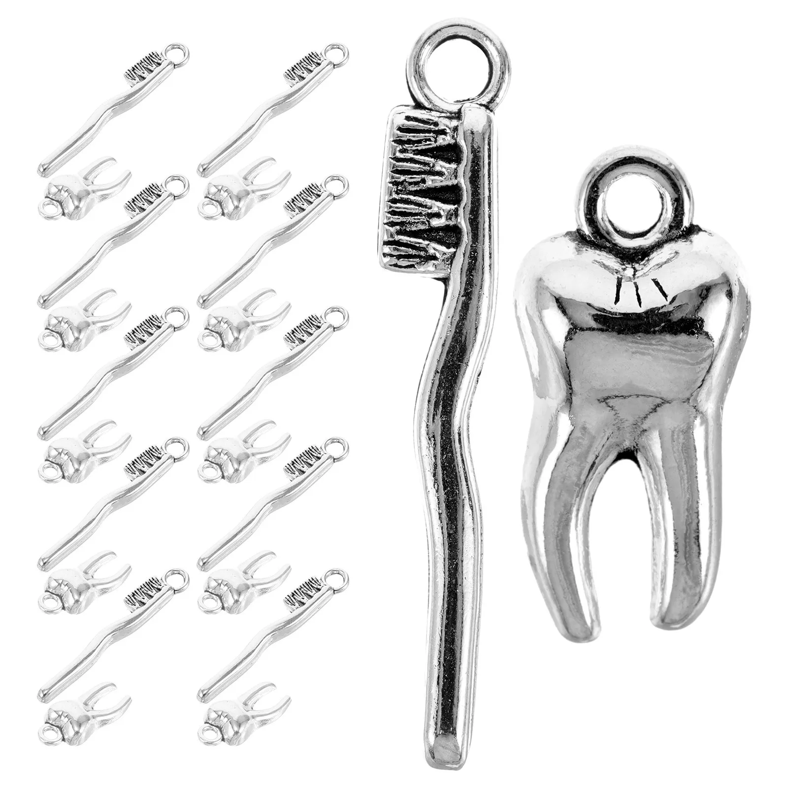 

20Pcs Metal Tooth Brush Charms Pendants for DIY Jewelry Making Necklace Bracelet Craft Supplies DIY Charms Craft Charm