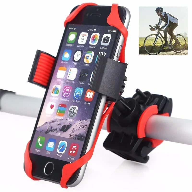 Plastic Bicycle Phone Holder For IPhone 11/6/7/8/X/Xr For 0.6-6.3 Inch Phone Cell Phone Mount Band Bike GPS Clip Antislip