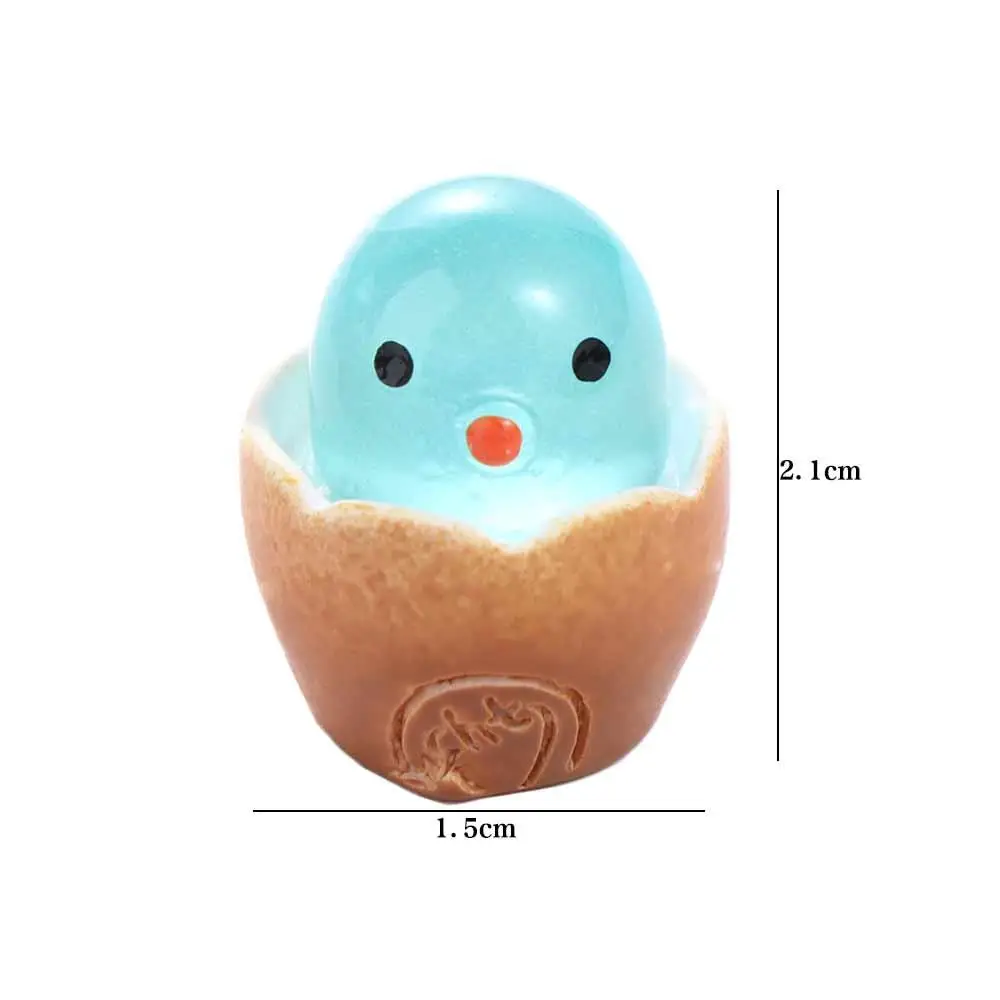 

Cartoon Cute Luminous Chicken Ornament Dolls Figures Multi-purpose Car Dashboard Toys Mini Craft Resin Chicks Car Ornaments