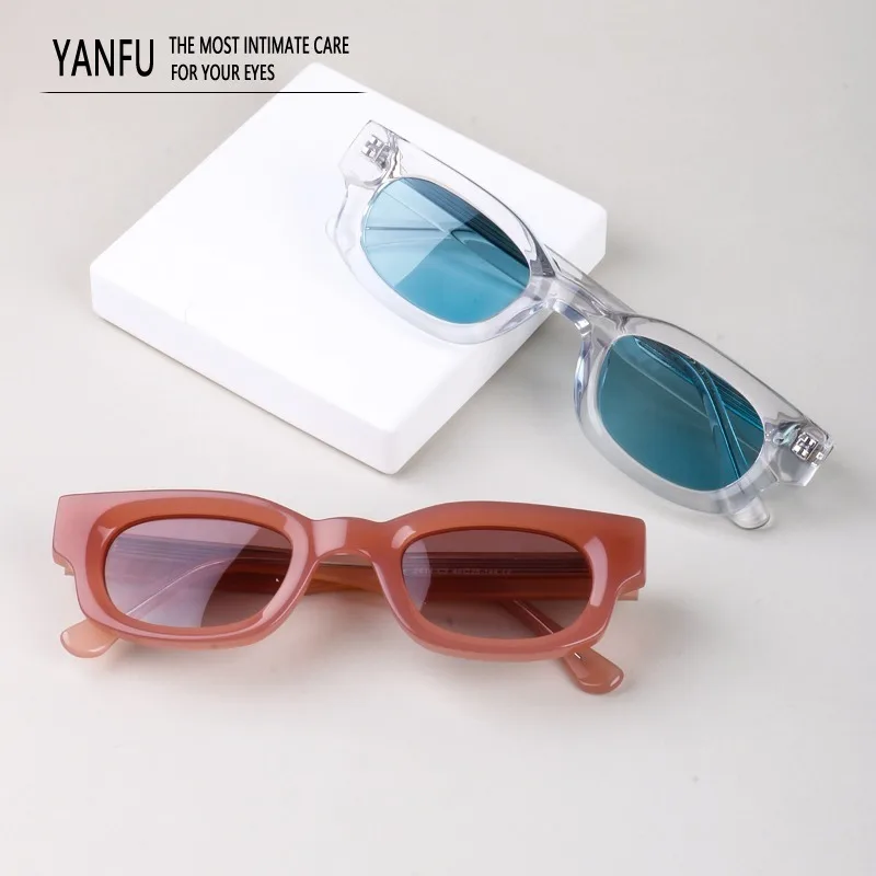 

2025 Polarized Summer Acetate Rectangular Sunglasses Woman Beach UV400 Outdooor Popular Eyeglasses Lady Women Retro Eyewear Men