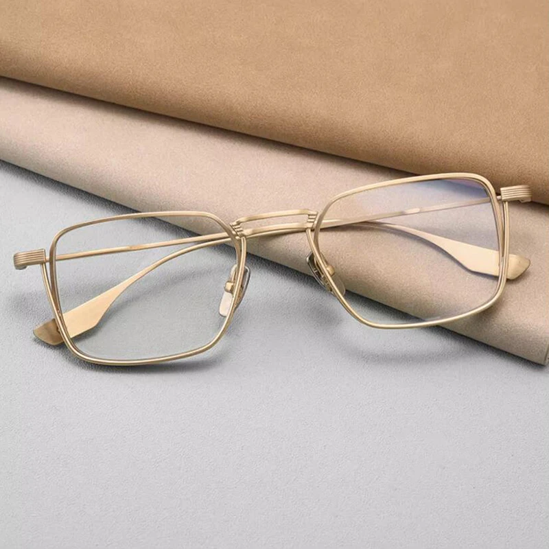 Retro Pure Titanium Glasses Frame Men square Prescription Eyeglasses Women 2024 Ultralight Vintage Fashion Myopia Optical Eyewea