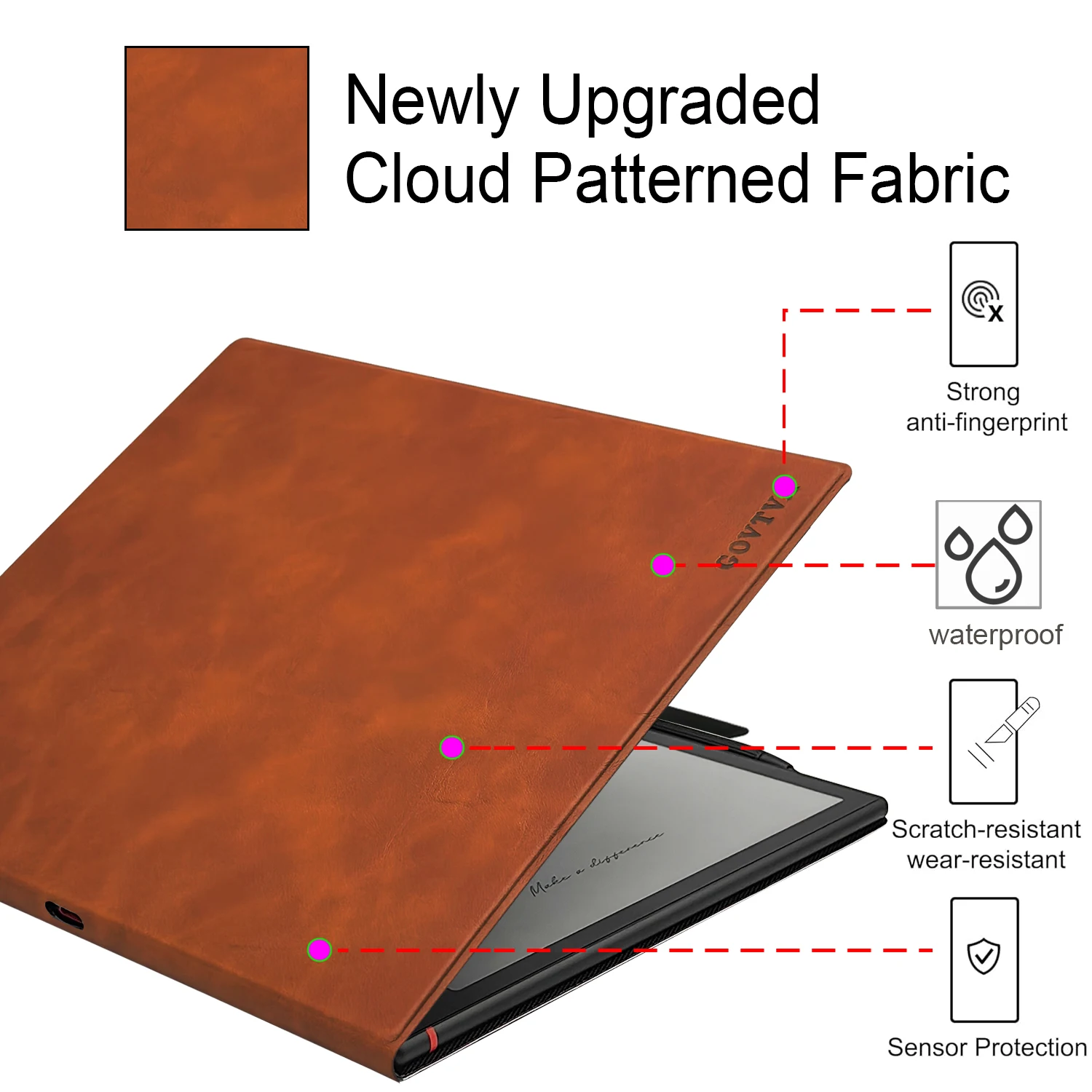 Magnetic Stand Case for Boox Tablet Note Air 4C / Note Air 3C E Ink Color ePaper Cover - Magnetic Pen Buckle, Auto Sleep/Wake