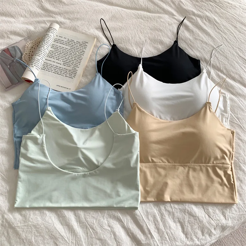 Women\'s Sexy Tube Top Camisole Soft Breathable Underwear Girls Cami Female Casual Tank Vest Sleeveless Crop Tops Bra Fashion New