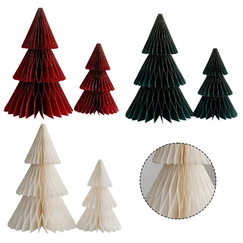 مجموعة تزيين سطح المكتب ذات جو احتفالي لعيد الميلاد مع زخارف ورقية مصممة للاستخدام المنزلي والمكتبي على الطاولات والخزائن #5
