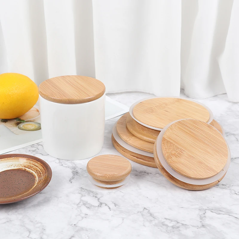 1Pc Wooden Jar Lids Straw Lid With Glass Hole Can Mouth Wide Wooden  Canning Bamboo For Caps Cup Covers Sealing Cover