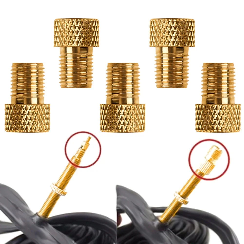 4/5/10/20pcs Presta To Schrader Adaptors Aluminum Alloy Tire Valve Connectors Copper Bike Pump Tire Adapter Bicycle Parts