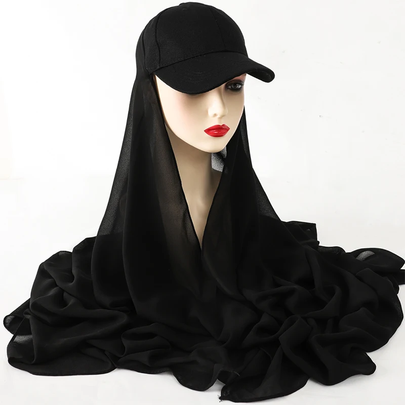 Women Brim Bandana Cap Sun Visor with Pre-Tied Turban Caps Head Scarf Hijab Soild Color Muslim Beach Female Fashion Outdoor Hat