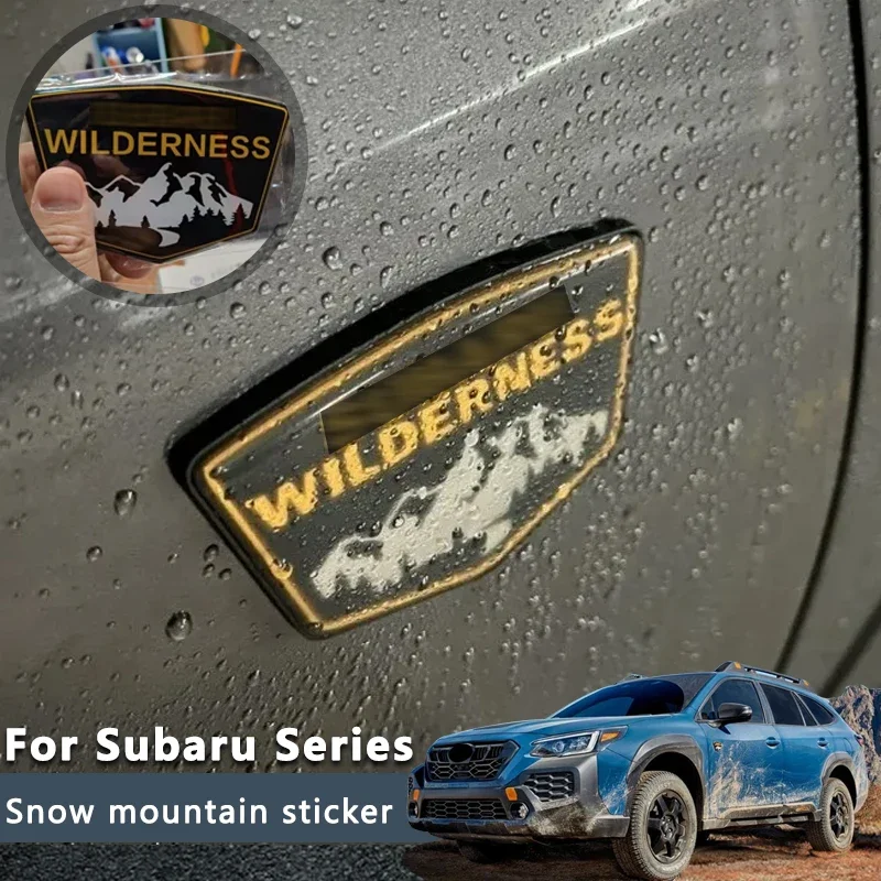 For Subaru All Series 3D Snow Mountain Badge Car Sticker Decoration Forester SJ SK Outback XV Crosstrek Legacy Impreza Body kit