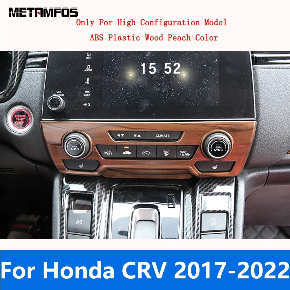 For Honda CR-V CRV 2017-2020 2021 2022 Wood Peach Air Condition Adjust Switch Button Panel Cover Trim Accessories Car Styling