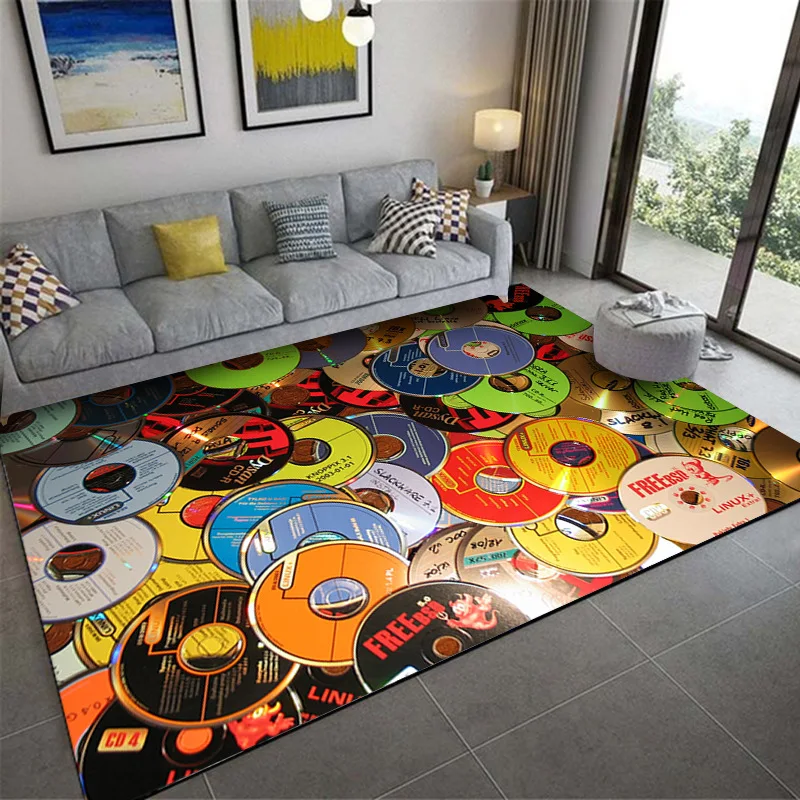 

3D Vinyl Living Room Rug Personality Vintage Sofa Blanket Coffee Table Mat Bedroom Bed Blanket Carpets for Living Room Kitchen
