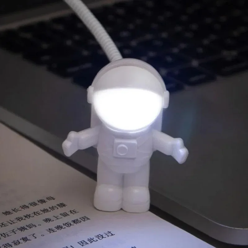 USB Night Light Powered White Astronaut Shape Portable Reading Desk Lamp DC For Computer PC Portable Source 5V LED Lighting Lamp